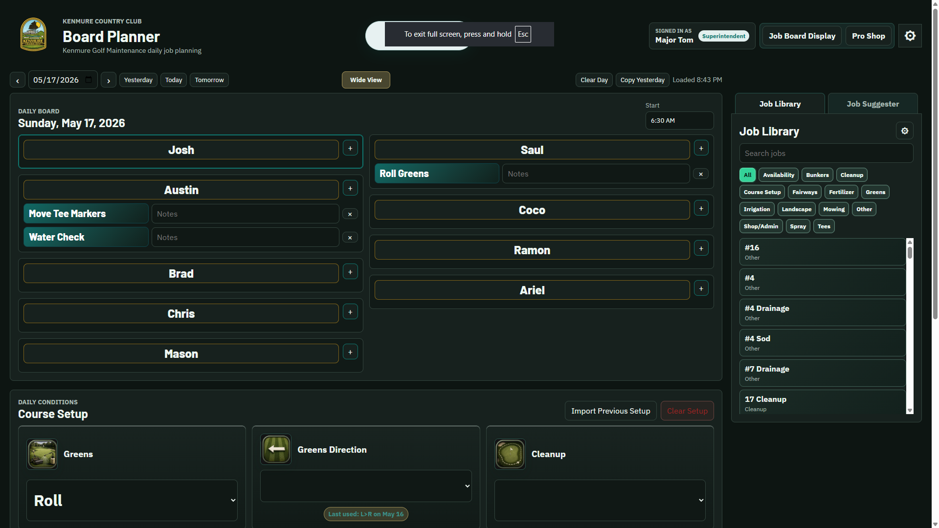 Job manager screenshot