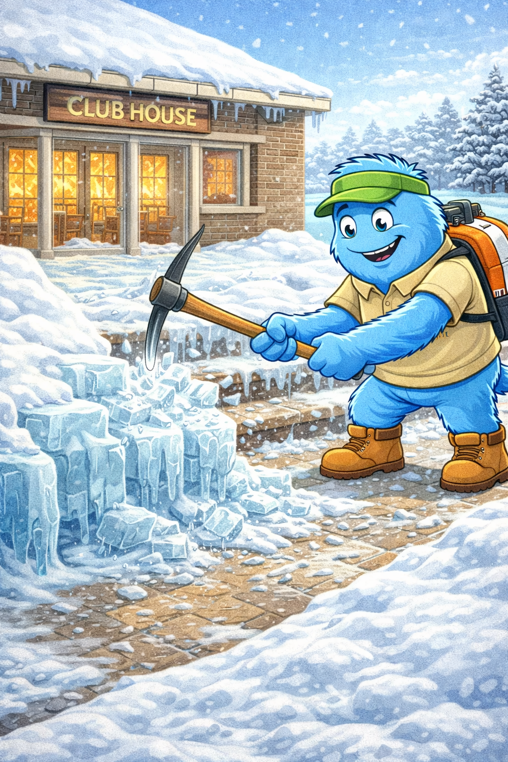 Ice Clearing at the Clubhouse